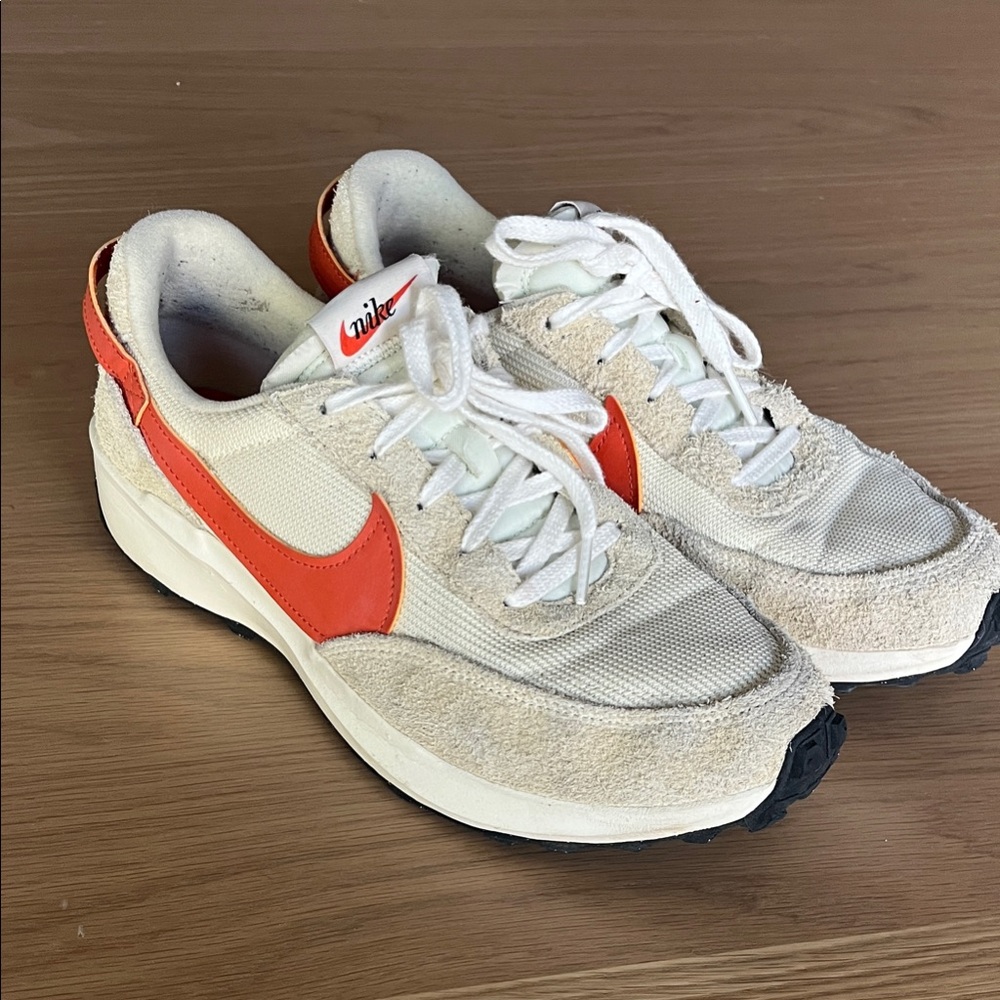 Nike Cream and Orange Running Shoes